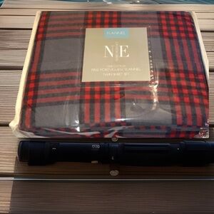 Noble Excellence Plaid Portuguese Flannel Sheet Set Cotton Twin MSRP $99